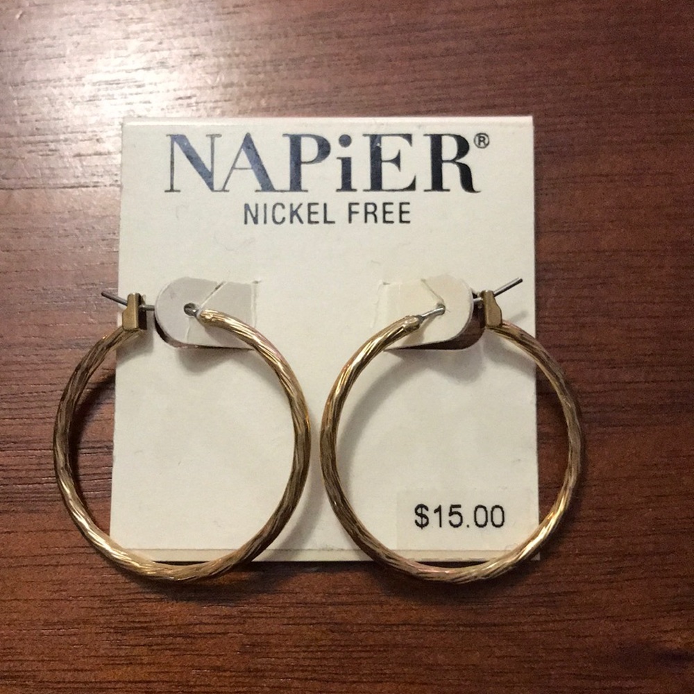 Napier Gold Tone Hoop Earrings